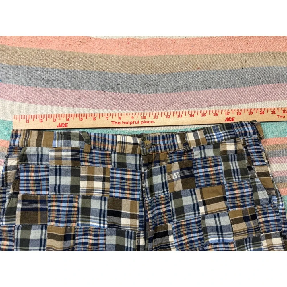 Y2K Old Navy Patchwork Madras Plaid‎ Shorts Men's 40 100% Cotton Preppy